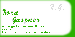 nora gaszner business card